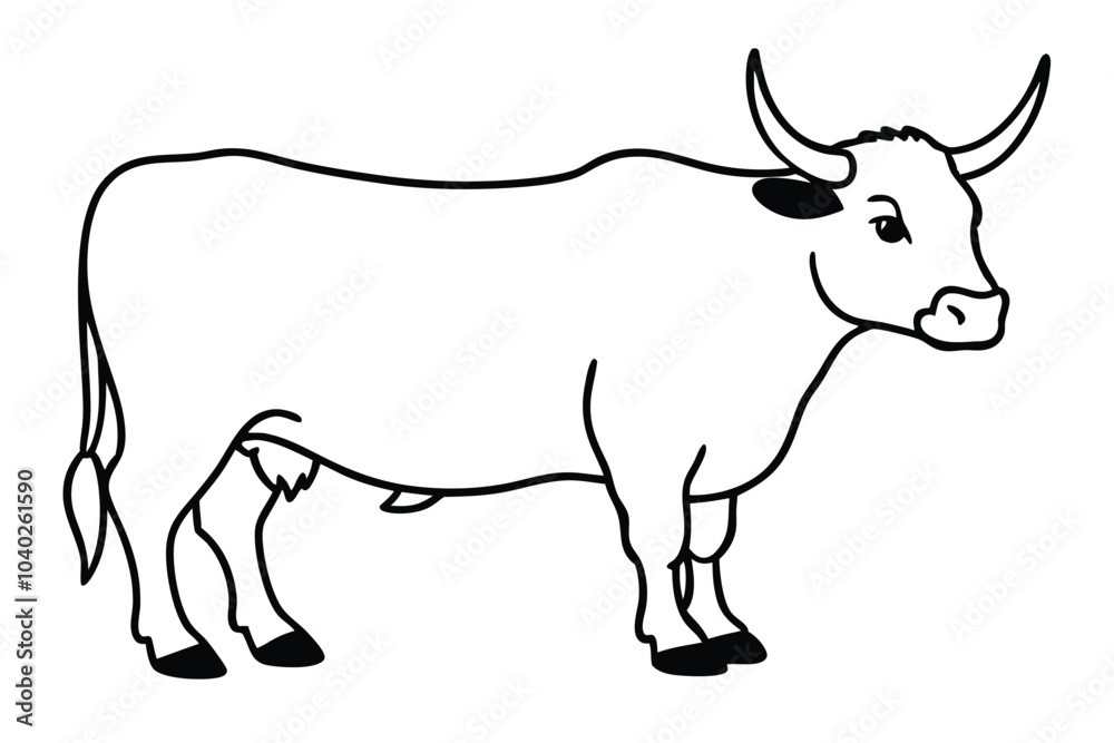 Yak line art vector illustration Yak line art vector illustration