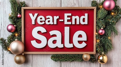 Celebrate the festive season with vibrant decorations and special offers during the year-end sale event, perfect for holiday shopping.