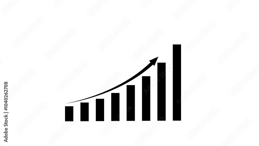 Abstract business growth chart animation. Abstract business growth chart animation.
