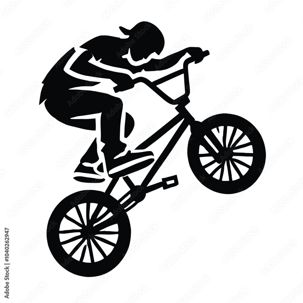 Fototapeta premium BMX Rider Trick Silhouette
