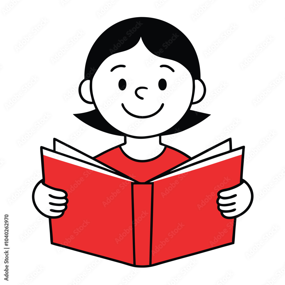 Child Reading Book Vector Illustration Playful Education and Learning Design for Kids Child Reading Book Vector Illustration Playful Education and Learning Design for Kids