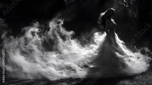 Ethereal Bride in Misty Enchantment photo