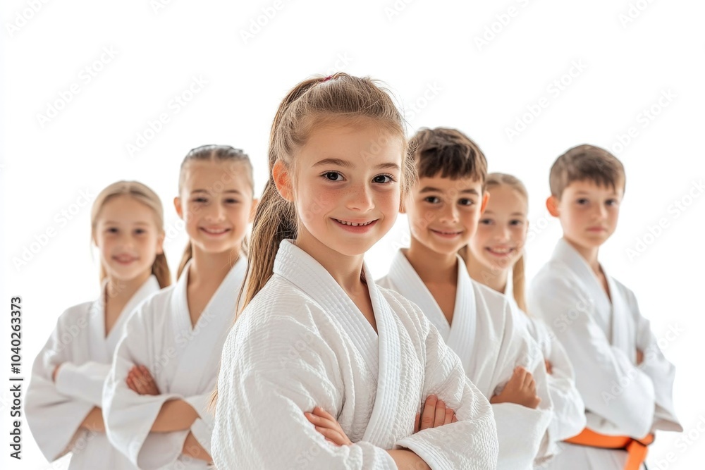 A group of kids standing side by side, possibly in a school or family setting A group of kids standing side by side, possibly in a school or family setting