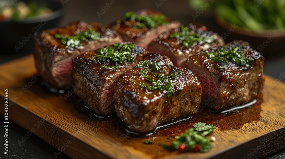 Succulent grilled steak with fresh herbs a culinary delight Succulent grilled steak with fresh herbs a culinary delight