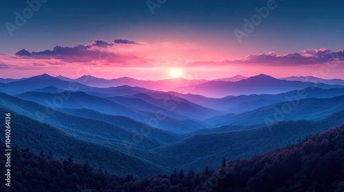 Sunset Over Mountains