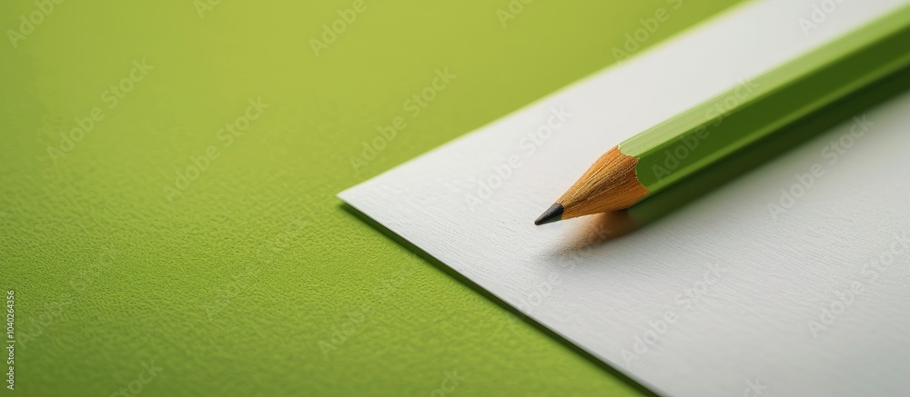 A symbol of a versatile office on a lovely white paper against a backdrop of beautiful green paper Reflects the concept of a business office setting with copy space image A symbol of a versatile office on a lovely white paper against a backdrop of beautiful green paper Reflects the concept of a business office setting with copy space image
