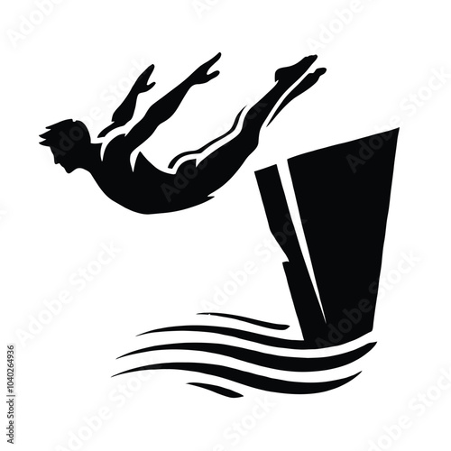 Cliff Diver Silhouette