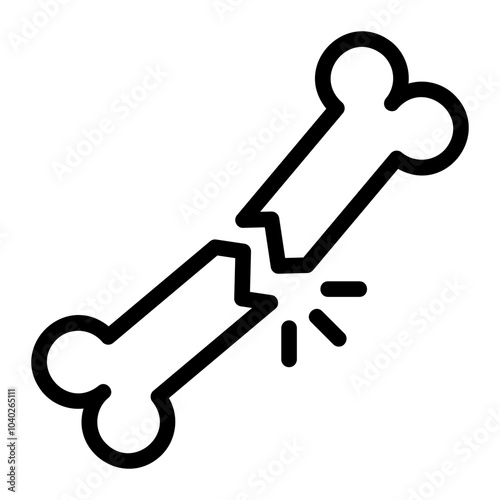 broken bone line icon