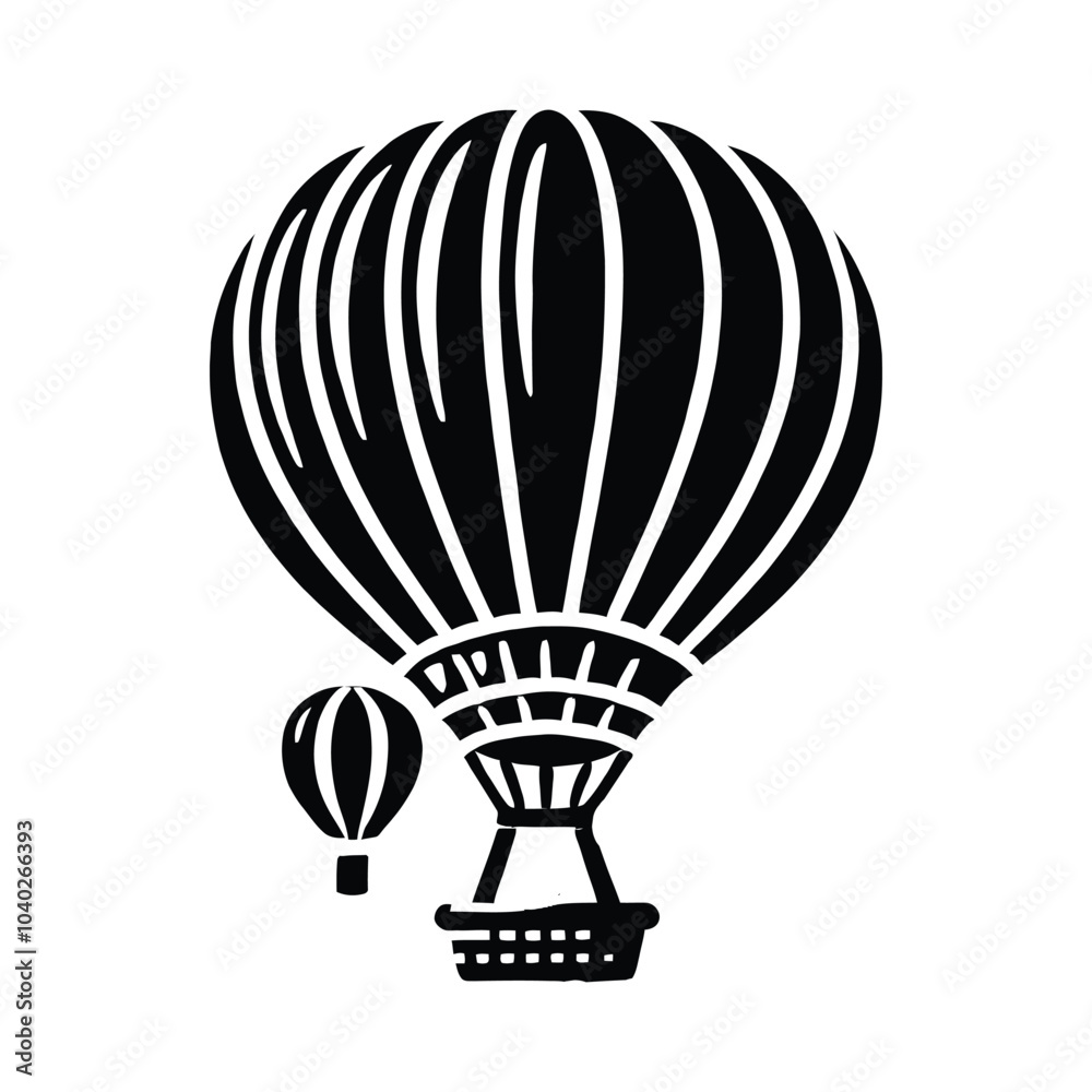 Naklejka premium Hot Air Balloon Rider Silhouette