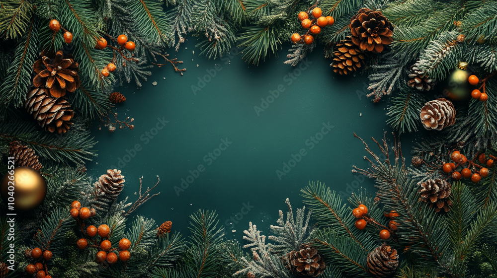 Christmas banners with fir branches golden balls cones with space for your text Christmas banners with fir branches golden balls cones with space for your text