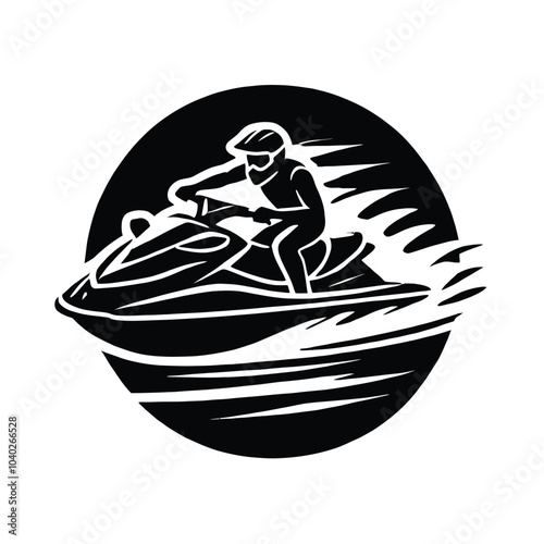 Jet Ski Silhouette Rider