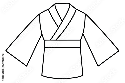 Illustration of Kimono line art