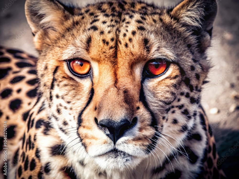 Stunning Aerial Portrait of a Cheetah's Face Against Dark Background – Wildlife Photography Stunning Aerial Portrait of a Cheetah's Face Against Dark Background – Wildlife Photography