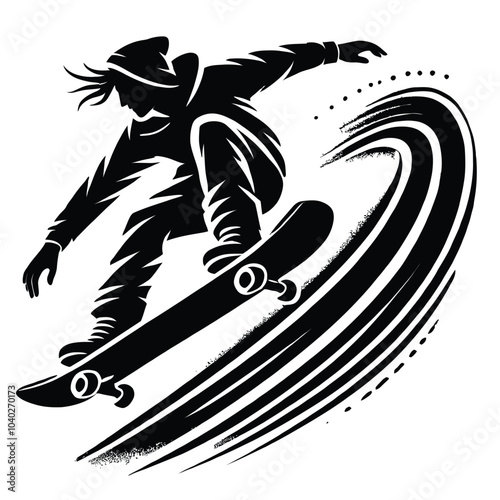 Sandboarding Silhouette