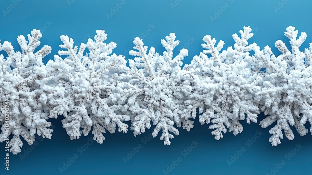 Intricate snowflakes on a blue background creating a winter ambiance Intricate snowflakes on a blue background creating a winter ambiance