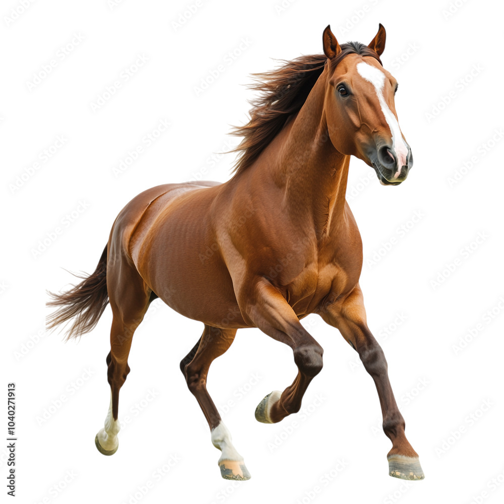 Running Horse on transparent background