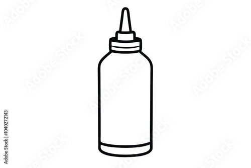 Ketchup line art vector illustration