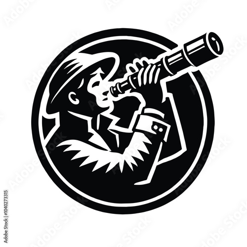 Explorer Silhouette with Telescope