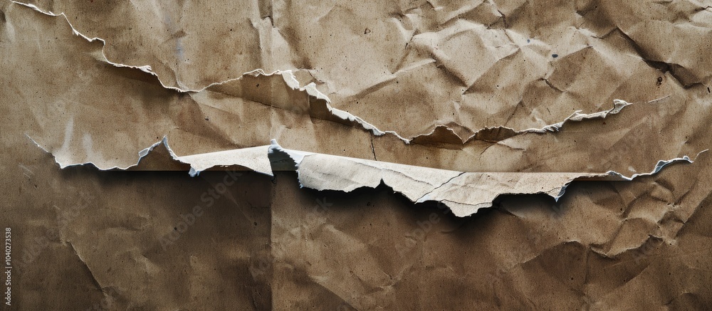 A torn paper with a relative strength index symbol displayed on a brown background offering a copy space image for a message A torn paper with a relative strength index symbol displayed on a brown background offering a copy space image for a message