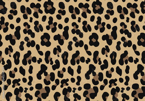 
leopard print repeat pattern, trendy animal background with spots, endless texture