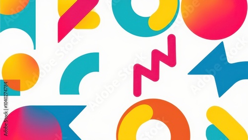 Colorful Geometric Patterns on a Bright Background