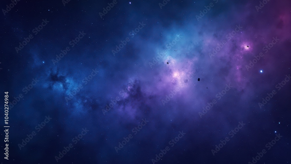 Naklejka premium Colorful Cosmic Background with Stars and Nebulae