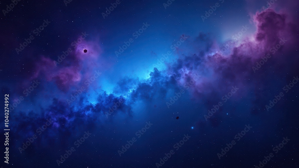 Fototapeta premium Cosmic Galaxy with Colorful Nebula and Copyspace