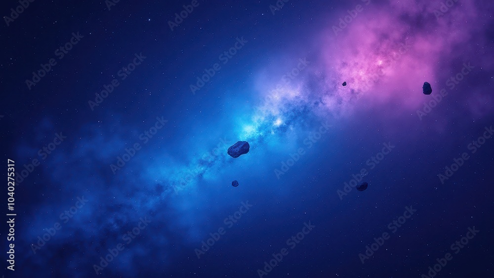 Cosmic Background with Asteroids in Outer Space Cosmic Background with Asteroids in Outer Space