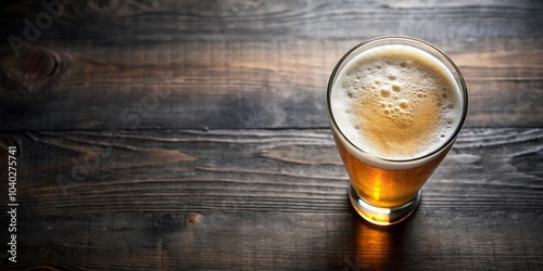 Aerial view of a large glass of frothy beer