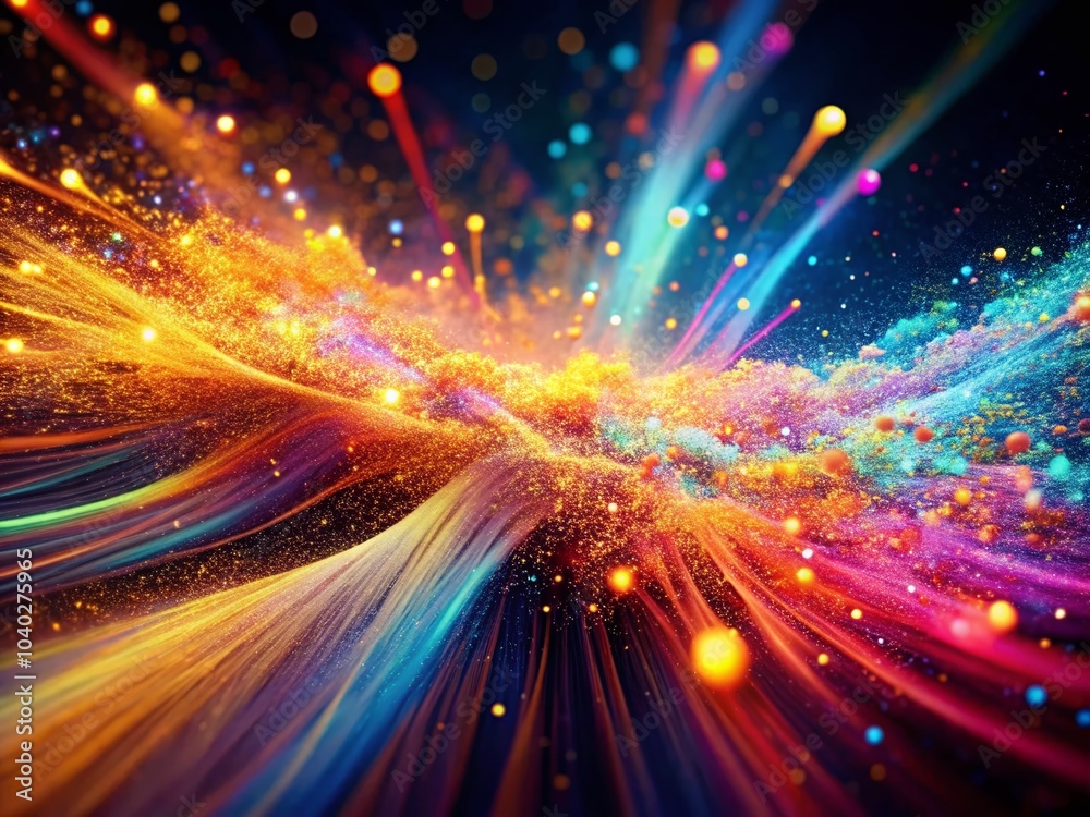 Fototapeta premium Stunning Double Exposure Effect of Particle Stripes in Motion for Captivating 4K Video Animation