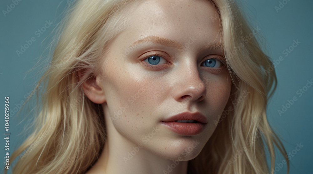 Portrait of beautiful mesmerizing albino woman in 20s Portrait of beautiful mesmerizing albino woman in 20s