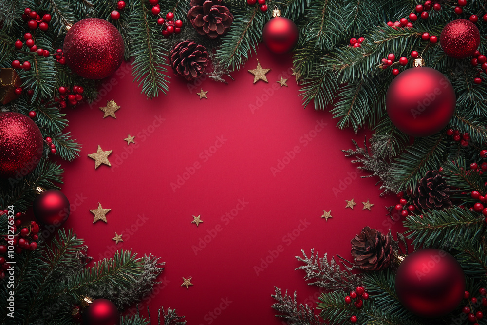 Fototapeta premium Christmas decoration background red background