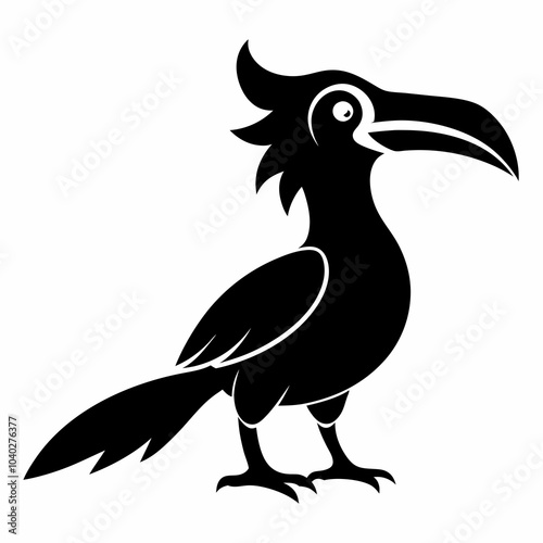 Hornbil bird icon silhouette vector illustration on white background photo