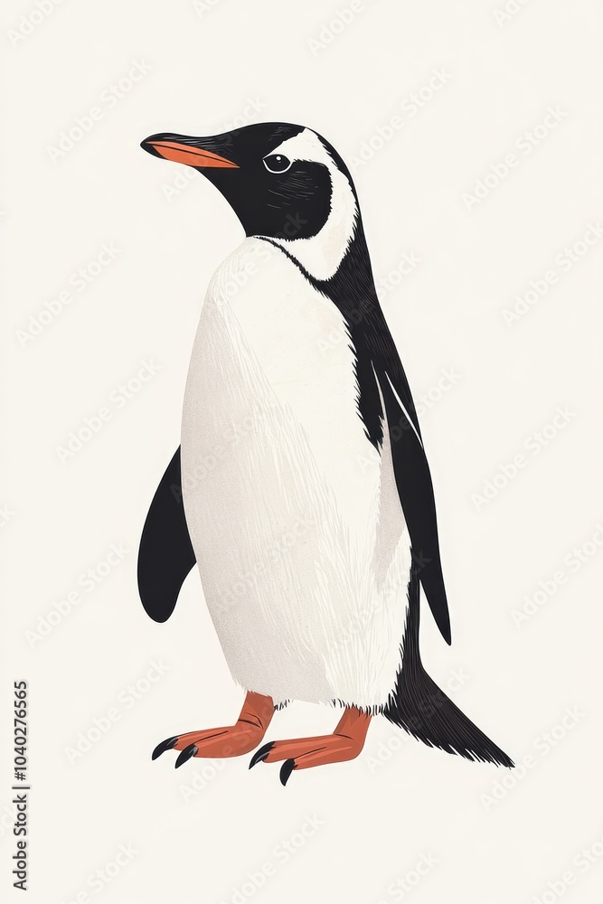 Fototapeta premium Black and White Penguin Standing