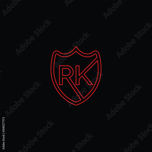 RK shield latter logo design