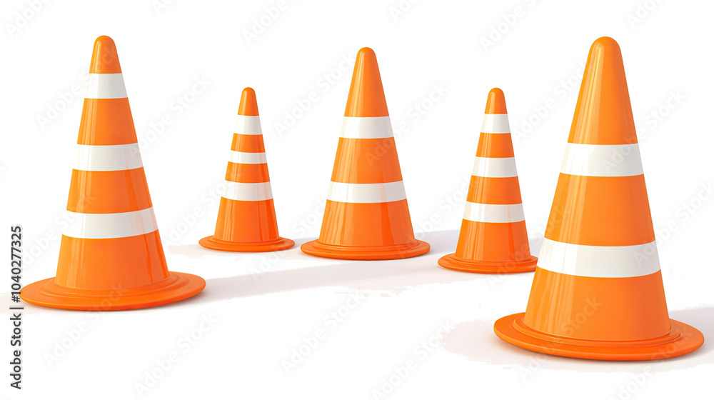 Orange Traffic Cones for Safety and Work Zones Generative AI Orange Traffic Cones for Safety and Work Zones Generative AI