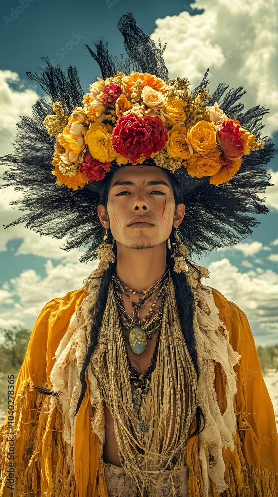 Fototapeta premium Vibrant Portrait of Traditional Cultural Celebration