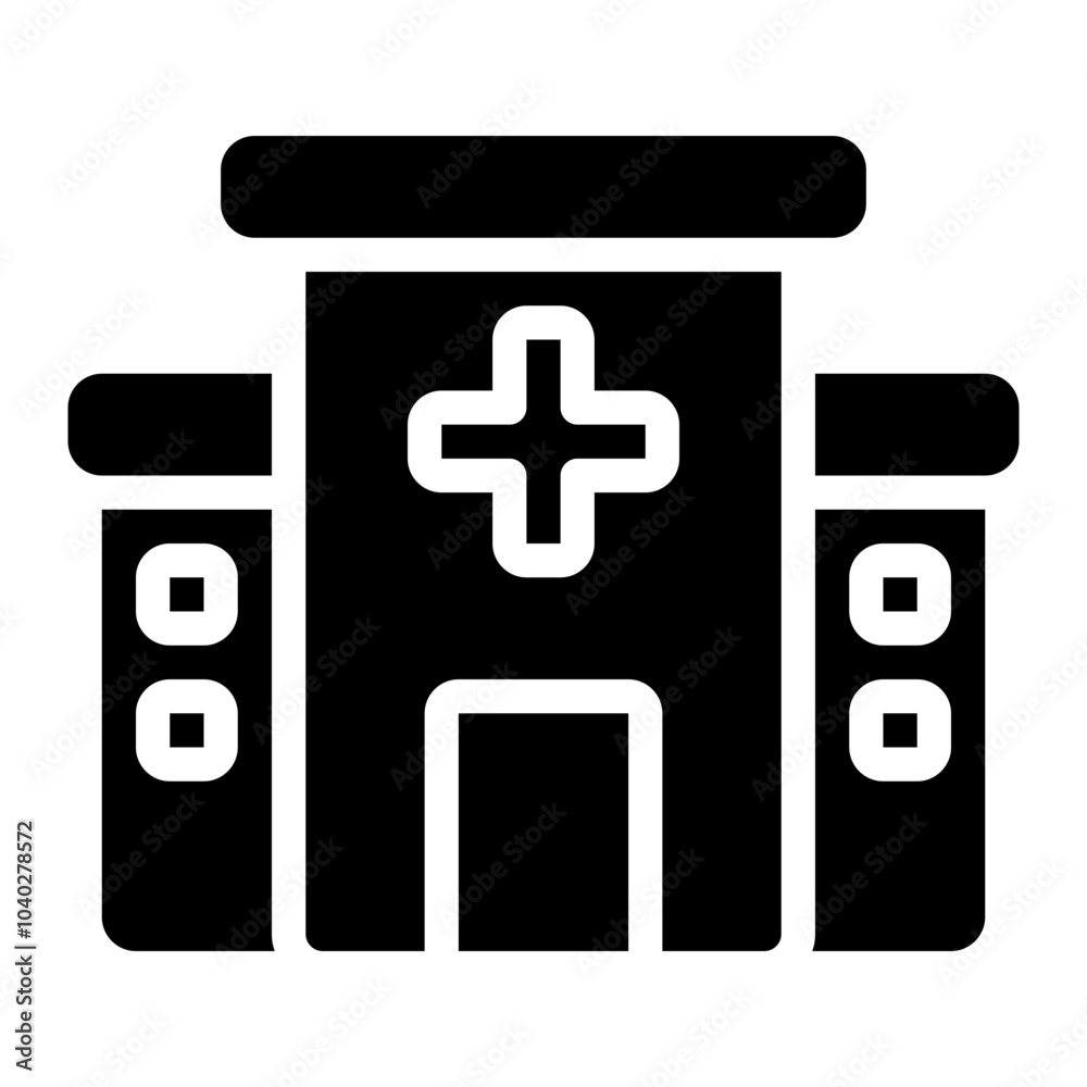 Obraz premium hospital glyph icon