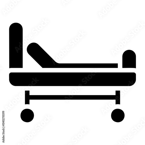 hospital bed glyph icon