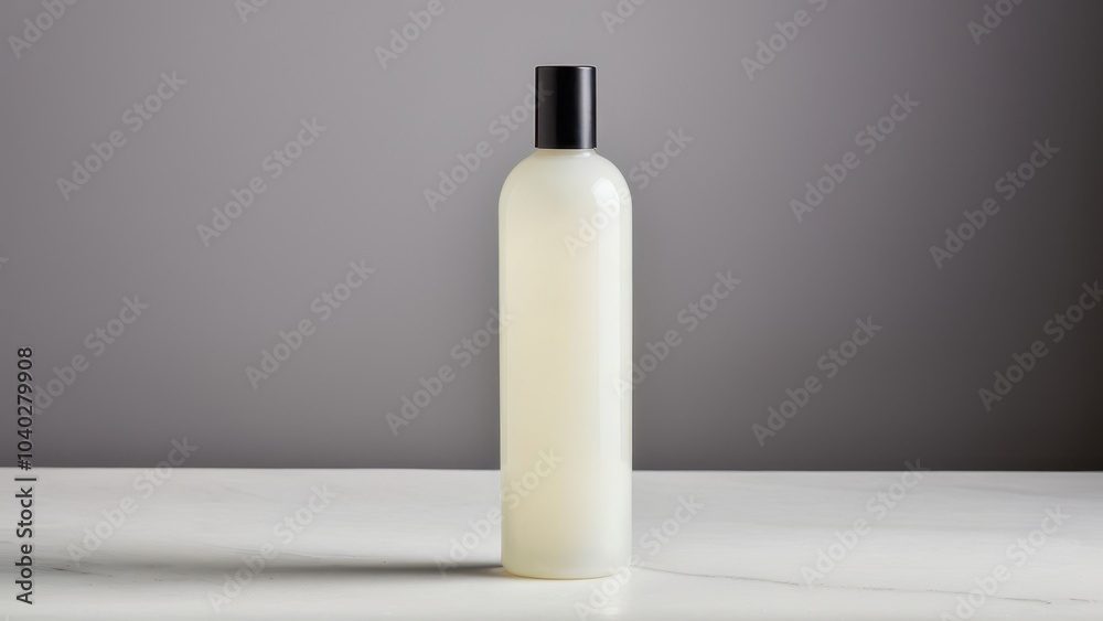 A brown glass bottle with a plain white label and white cap sits on a light surface, against a gradient gray background, conveying simplicity and elegance. A brown glass bottle with a plain white label and white cap sits on a light surface, against a gradient gray background, conveying simplicity and elegance.