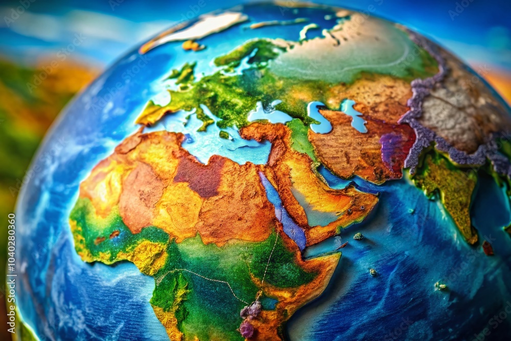 Fototapeta premium Stunning Globe of Planet Earth on Solid Background for Candid Photography Experience