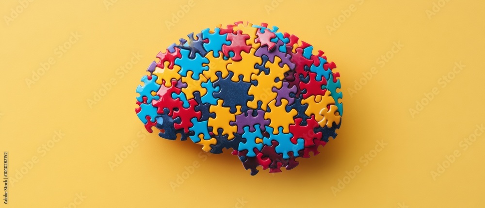 A brain made of puzzle pieces