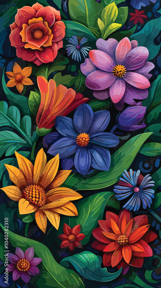 Set of spring colorful flowers Set of spring colorful flowers