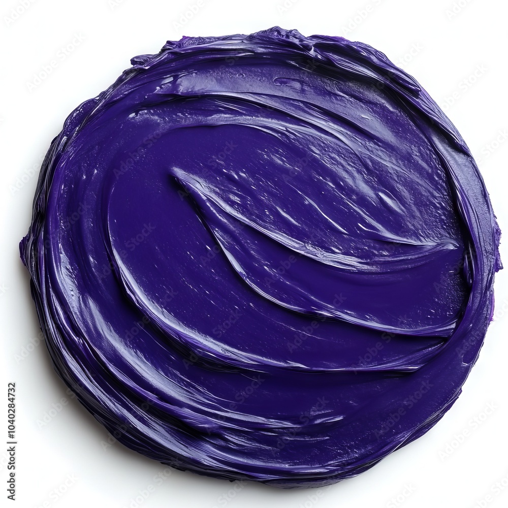 Fototapeta premium A circular swirl of vibrant purple paint, showcasing texture and color.