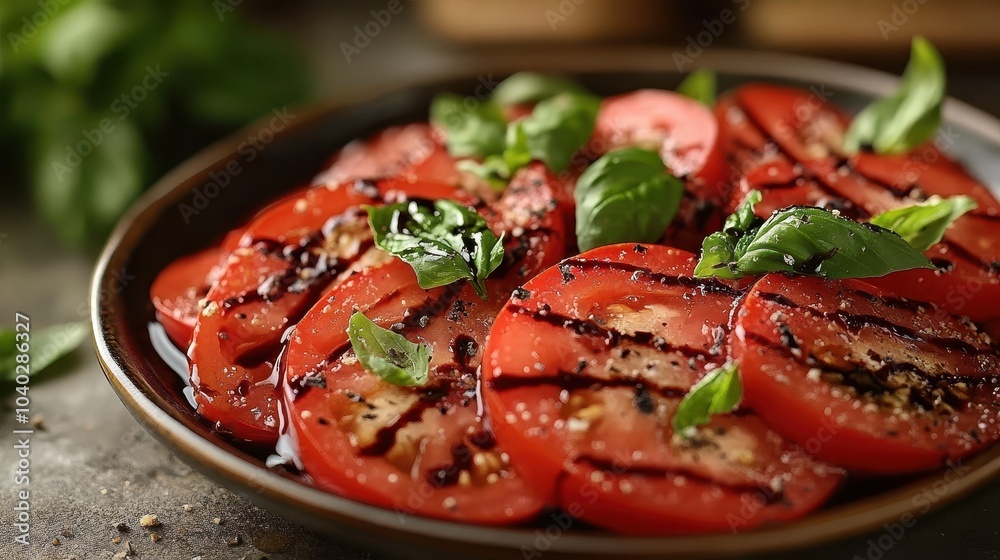 Fresh tomato basil salad a vibrant summer dish Fresh tomato basil salad a vibrant summer dish