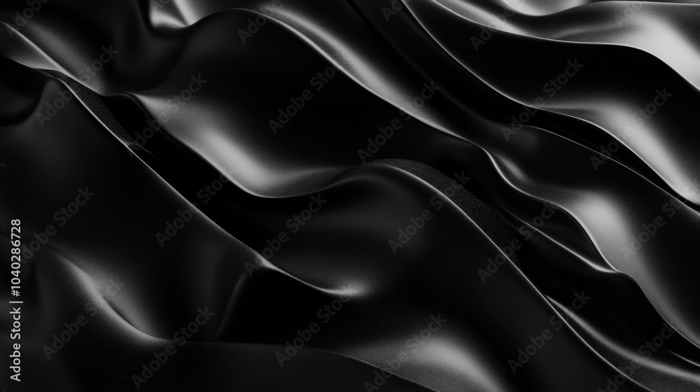 Obraz premium A black fabric with a wave pattern