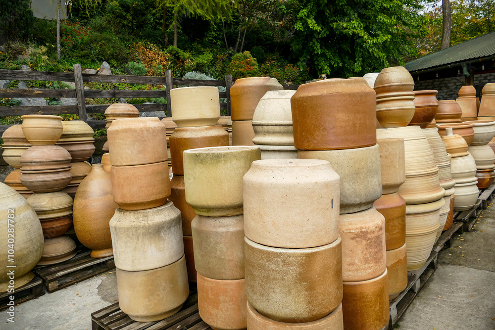 many ceramic products on a rack pallet, plates, vases, pots, master class, workshop, potter, study, tour, plant entertainment, landscape many ceramic products on a rack pallet, plates, vases, pots, master class, workshop, potter, study, tour, plant entertainment, landscape