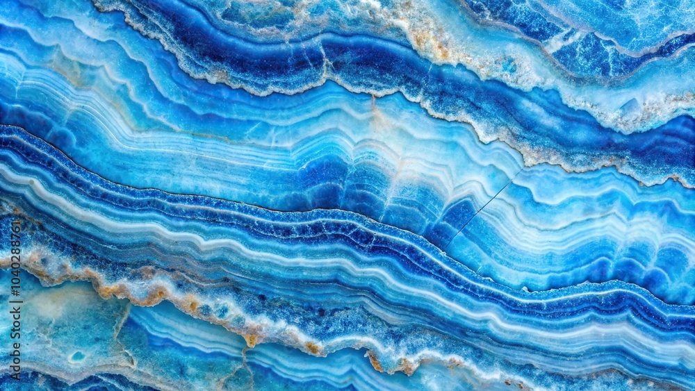 Obraz premium Aerial view of blue onyx stone texture slab abstract background