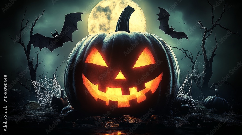 Naklejka premium halloween holiday poster. halloween festive background