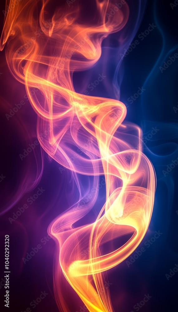 Abstract swirls of colorful smoke against a dark background. Abstract swirls of colorful smoke against a dark background.